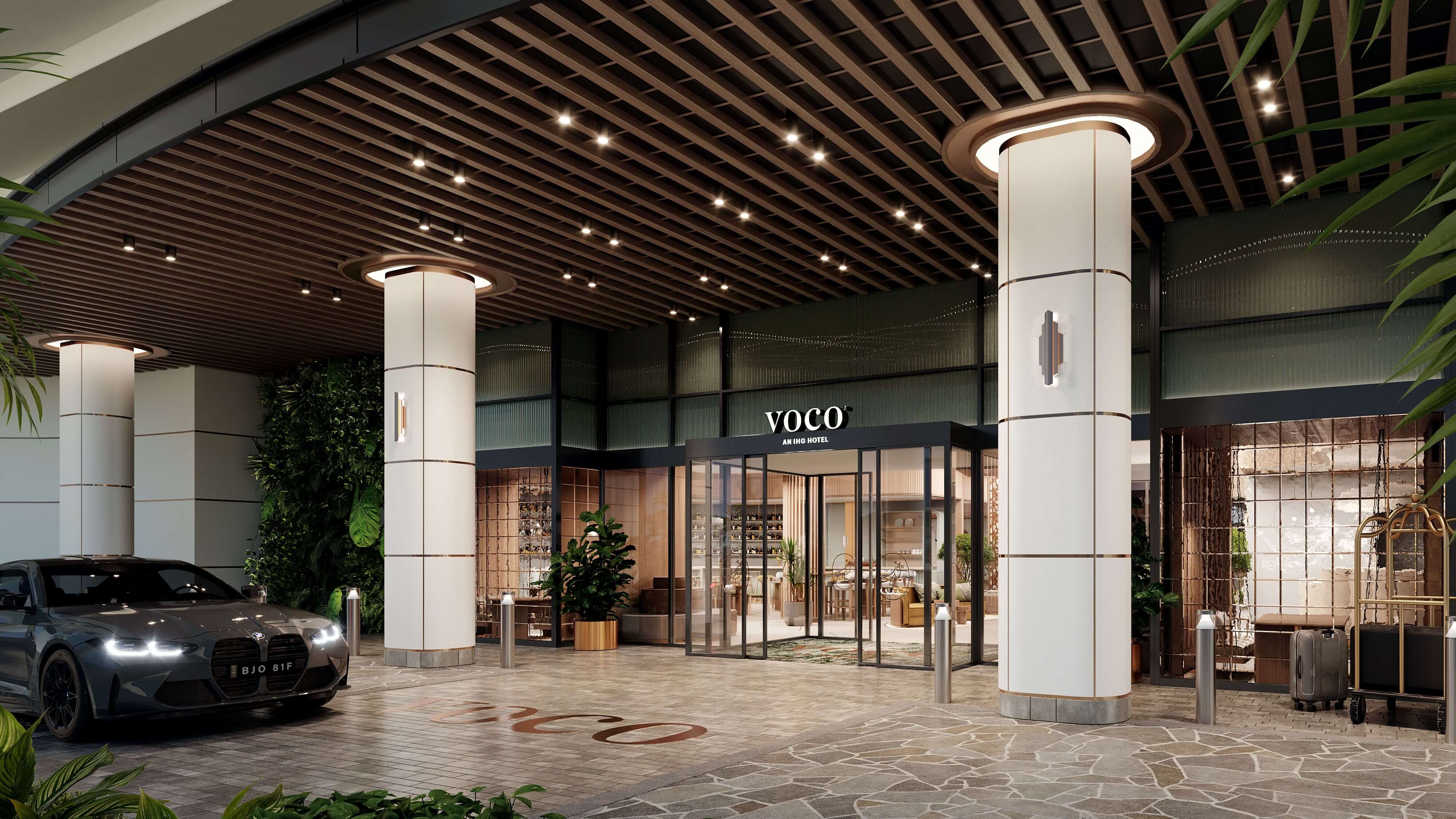The front fascade of voco Gosford's lobby